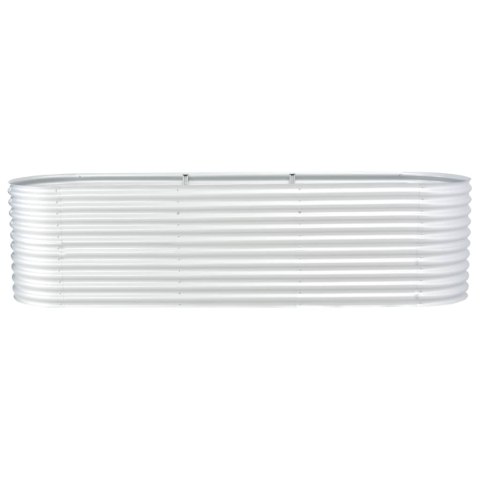 PODWYŻSZONA DONICA Z GALWANIZOWANEJ STALI 320X80X81CM SREBRNA