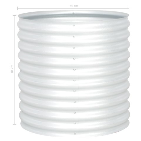 PODWYŻSZONA DONICA Z GALWANIZOWANEJ STALI 80X80X81CM SREBRNA