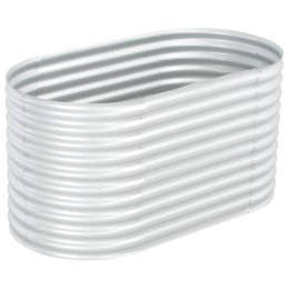 PODWYŻSZONA DONICA Z GALWANIZOWANEJ STALI 160X80X81CM SREBRNA