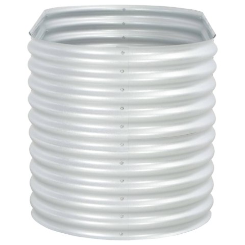 PODWYŻSZONA DONICA Z GALWANIZOWANEJ STALI 160X80X81CM SREBRNA