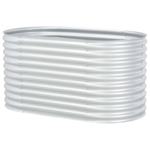 PODWYŻSZONA DONICA Z GALWANIZOWANEJ STALI 160X80X81CM SREBRNA