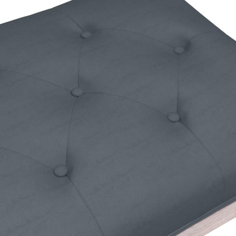 ŁAWKA CIEMNOSZARA 110X40X49CM TAPICEROWANA AKSAMITEM