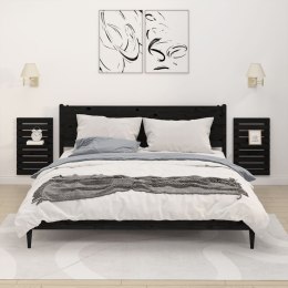 WISZĄCE PÓŁKI NOCNE 2SZT CZARNE DREWNO SOSNOWE