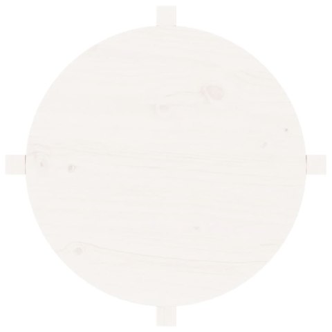 STOLIK KAWOWY BIAŁY Ø 625X45CM DREWNO SOSNOWE