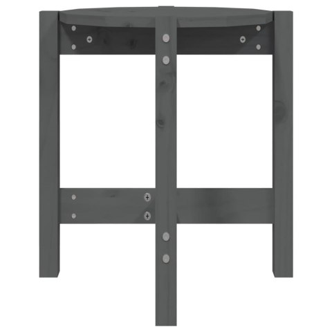 STOLIK KAWOWY SZARY Ø 425X45CM DREWNO SOSNOWE