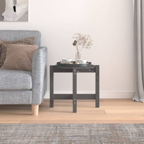 STOLIK KAWOWY SZARY Ø 525X45CM DREWNO SOSNOWE