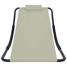 LEŻANKA OGRODOWA KREMOWA 200X90CM STAL