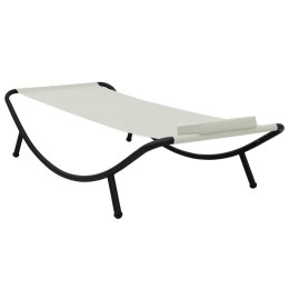 LEŻANKA OGRODOWA KREMOWA 200X90CM STAL