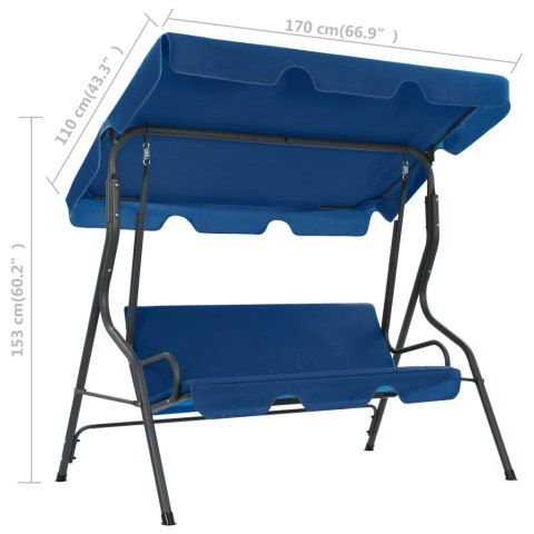 HUŚTAWKA OGRODOWA GRANATOWA 170X110X153CM TKANINA