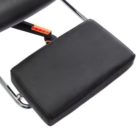 FOTEL DLA GRACZA Z PODNÓŻKIEM CZARNO-POMARAŃCZOWY