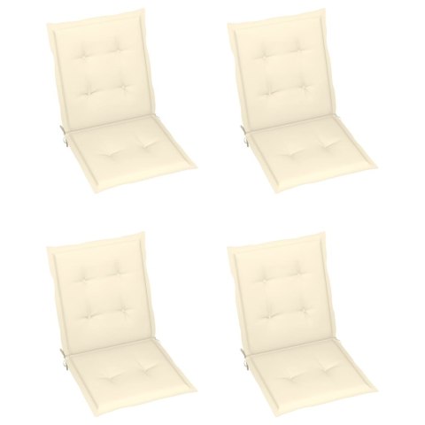 PODUSZKI NA KRZESŁA OGRODOWE 4 SZT. KREMOWE 100X50X3CM