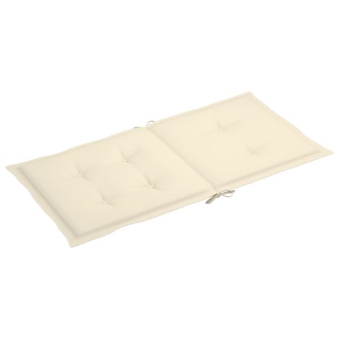 PODUSZKI NA KRZESŁA OGRODOWE 4 SZT. KREMOWE 100X50X3CM