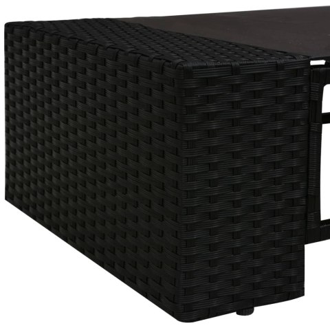 2-CZ. ZESTAW WYPOCZYNKOWY DO OGRODU RATTAN PE CZARNY