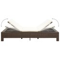 2-OSOBOWY LEŻAK Z PODUSZKĄ BRĄZOWY POLIRATTANOWY