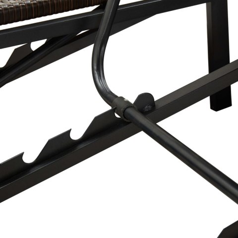 2-OSOBOWY LEŻAK Z PODUSZKĄ BRĄZOWY POLIRATTANOWY