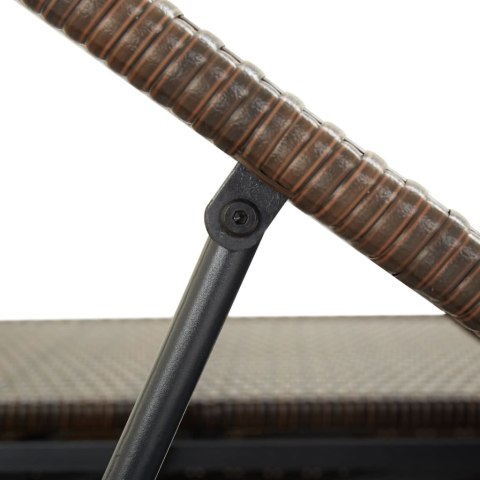 2-OSOBOWY LEŻAK Z PODUSZKĄ BRĄZOWY POLIRATTANOWY