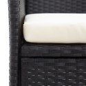 DWUOSOBOWA ŁAWKA OGRODOWA ZE STOLIKIEM 143CM RATTAN PE CZARNA