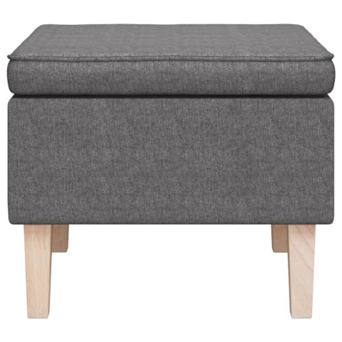 PODNÓŻEK Z DREWNIANYMI NÓŻKAMI JASNOSZARY OBITY TKANINĄ