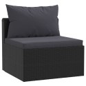 4-CZĘŚCIOWA SOFA OGRODOWA PODUSZKI RATTAN PE CZARNA