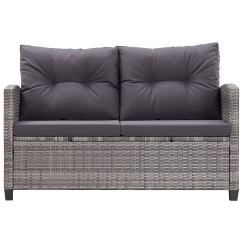 2-OSOBOWA SOFA OGRODOWA Z PODUSZKAMI SZARA 124CM RATTAN PE