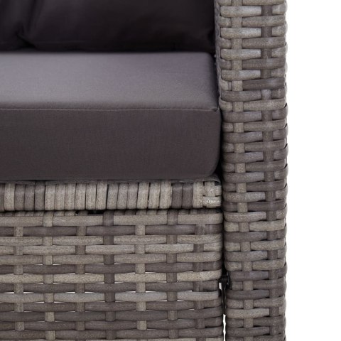 2-OSOBOWA SOFA OGRODOWA Z PODUSZKAMI SZARA 124CM RATTAN PE