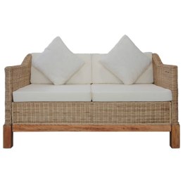 2-OSOBOWA SOFA Z PODUSZKAMI NATURALNY RATTAN