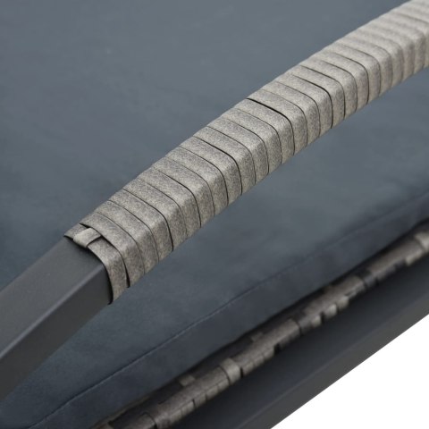 LEŻAKI ZE STOLIKIEM POLIRATTAN ANTRACYTOWE