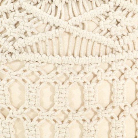 RĘCZNIE ROBIONY PUF Z MAKRAMY 45X30CM BAWEŁNA