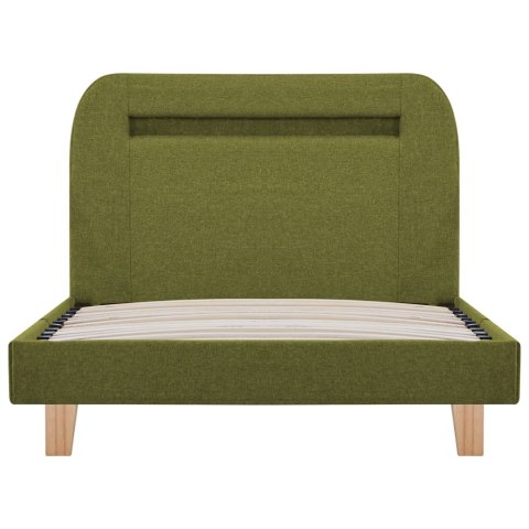 RAMA ŁÓŻKA Z LED ZIELONA 90X200CM TAPICEROWANA TKANINĄ