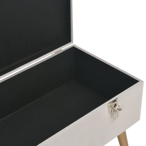 ŁAWKA ZE SCHOWKIEM 80CM SZARA AKSAMITNA