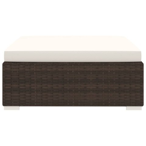 PODNÓŻEK MODUŁOWY Z PODUSZKĄ 1 SZT POLIRATTAN BRĄZOWY