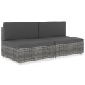 SOFA MODUŁOWA 2-OSOBOWA RATTAN PE SZARA