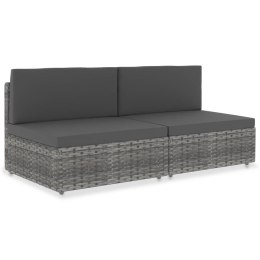 SOFA MODUŁOWA 2-OSOBOWA RATTAN PE SZARA