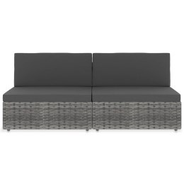 SOFA MODUŁOWA 2-OSOBOWA RATTAN PE SZARA