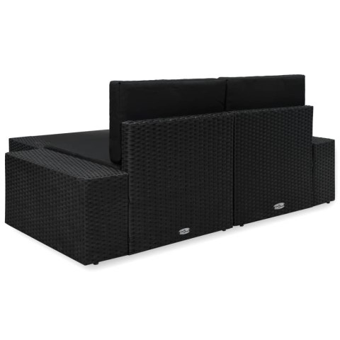 3-CZ. ZESTAW WYPOCZYNKOWY DO OGRODU RATTAN PE CZARNY