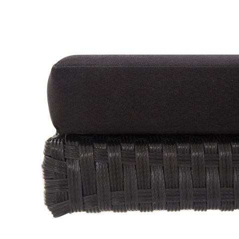 ŁAWKA OGRODOWA Z PODUSZKAMI 176CM CZARNA POLIRATTAN