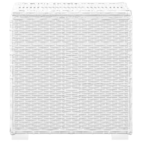 LEŻAK Z PODUSZKĄ I STOLIKIEM POLIRATTAN BIAŁY