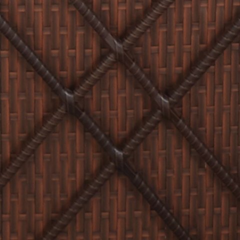 LEŻAK Z PODUSZKĄ I STOLIKIEM POLIRATTAN BRĄZOWY