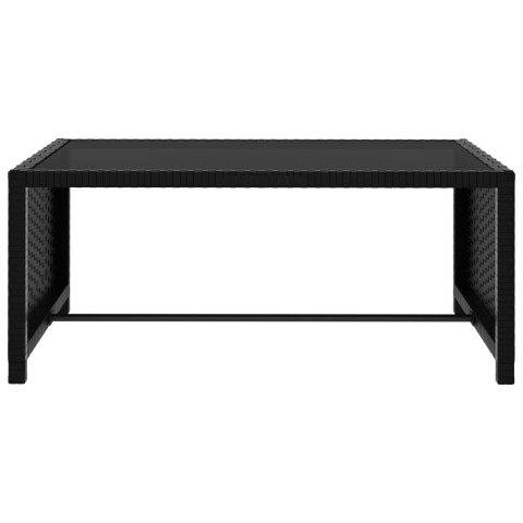 LEŻAKI ZE STOLIKIEM 2SZT POLIRATTAN CZARNE