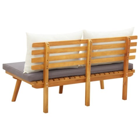 ŁAWKA OGRODOWA Z PODUSZKAMI 115CM LITE DREWNO AKACJOWE