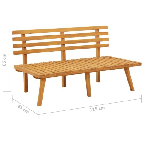ŁAWKA OGRODOWA Z PODUSZKAMI 115CM LITE DREWNO AKACJOWE