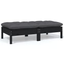 2-OSOBOWA SOFA OGRODOWA Z PODUSZKAMI CZARNA DREWNO SOSNOWE