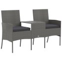 2-OSOBOWA SOFA OGRODOWA ZE STOLIKIEM POLIRATTAN ANTRACYTOWA