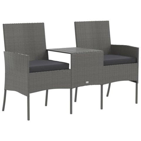 2-OSOBOWA SOFA OGRODOWA ZE STOLIKIEM POLIRATTAN ANTRACYTOWA