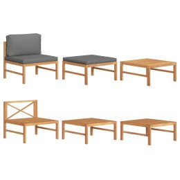 3-CZ. ZESTAW WYPOCZYNKOWY DO OGRODU CIEMNOSZARE PODUSZKI TEK