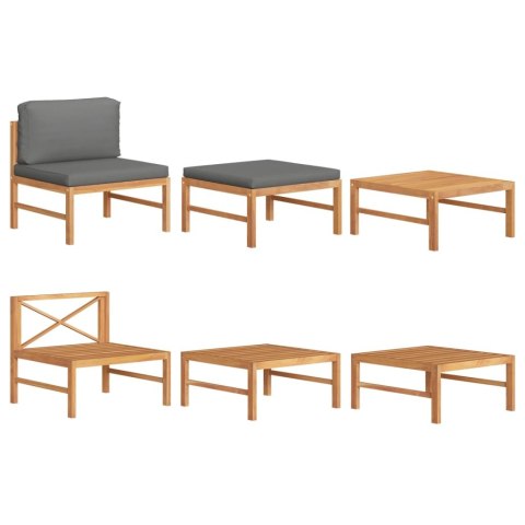 3-CZ. ZESTAW WYPOCZYNKOWY DO OGRODU CIEMNOSZARE PODUSZKI TEK