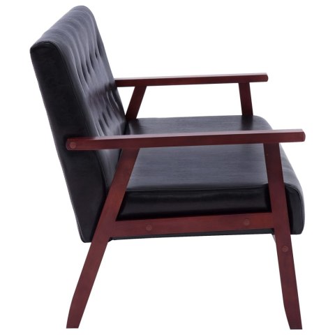 3-OSOBOWA SOFA CZARNA SZTUCZNA SKÓRA