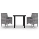 3-CZ. ZESTAW MEBLI OGRODOWYCH Z PODUSZKAMI RATTAN PE I SZKŁO