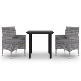 3-CZ. ZESTAW MEBLI OGRODOWYCH Z PODUSZKAMI RATTAN PE I SZKŁO