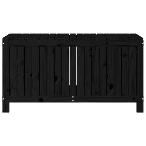 SKRZYNIA OGRODOWA CZARNA 121X55X64CM DREWNO SOSNOWE